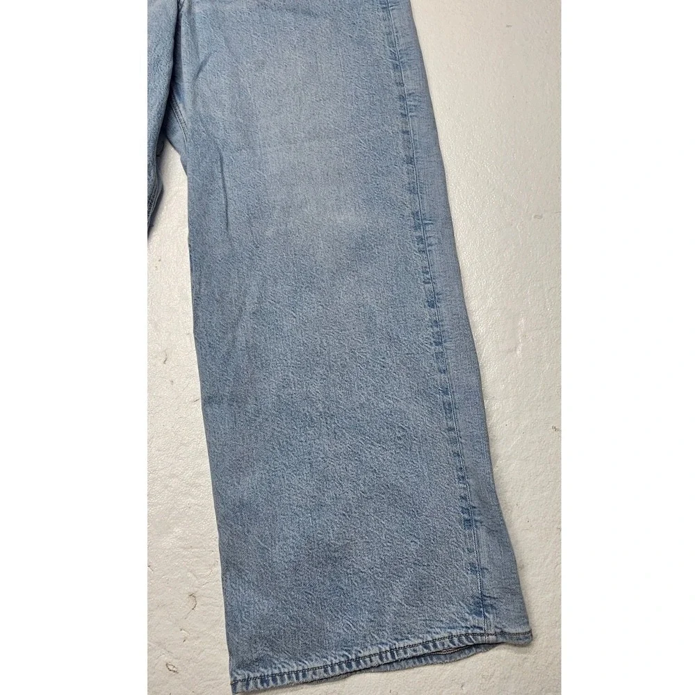American Eagle Strigid Light Wash Wide Leg High Rise Jeans Womens 16 Regular